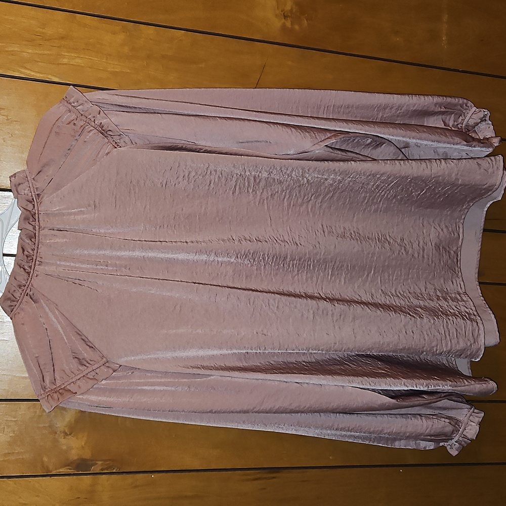 Who What Wear Mauve Blouse with Ruffle Details - Picture 3 of 3